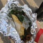 Taco trio: asada, al pastor, and picadillo
