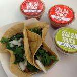 Tacos: asada & chorizo; Salsas: de la casa, roja, tomatillo/chipotle